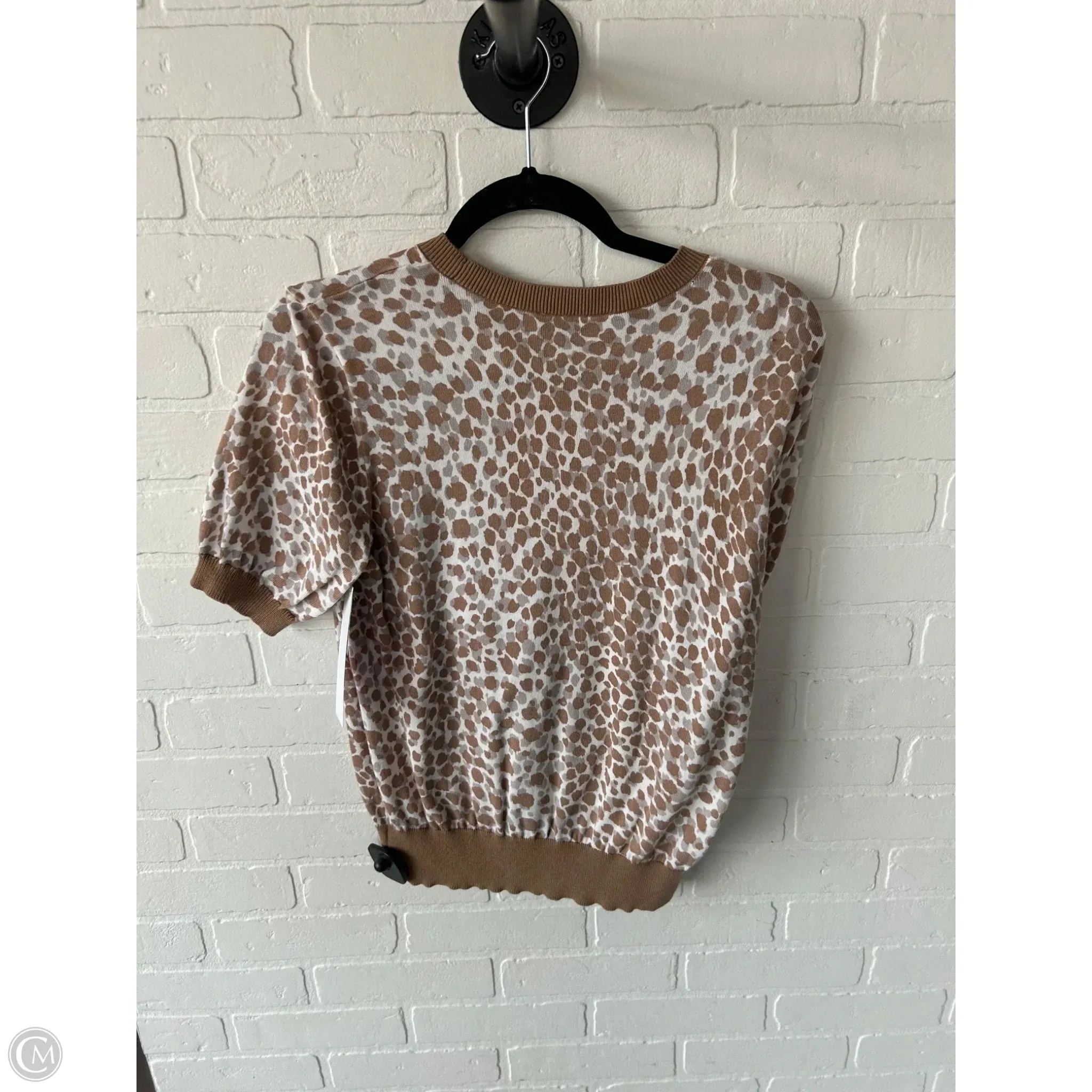 Sweater By Ann Taylor In Brown & White, Size: S