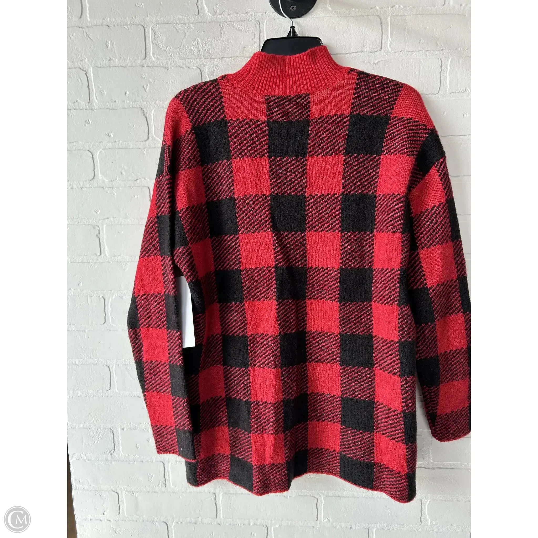 Sweater By Loft In Black & Red, Size: M