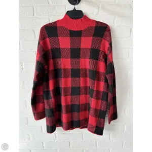Sweater By Loft In Black & Red, Size: M