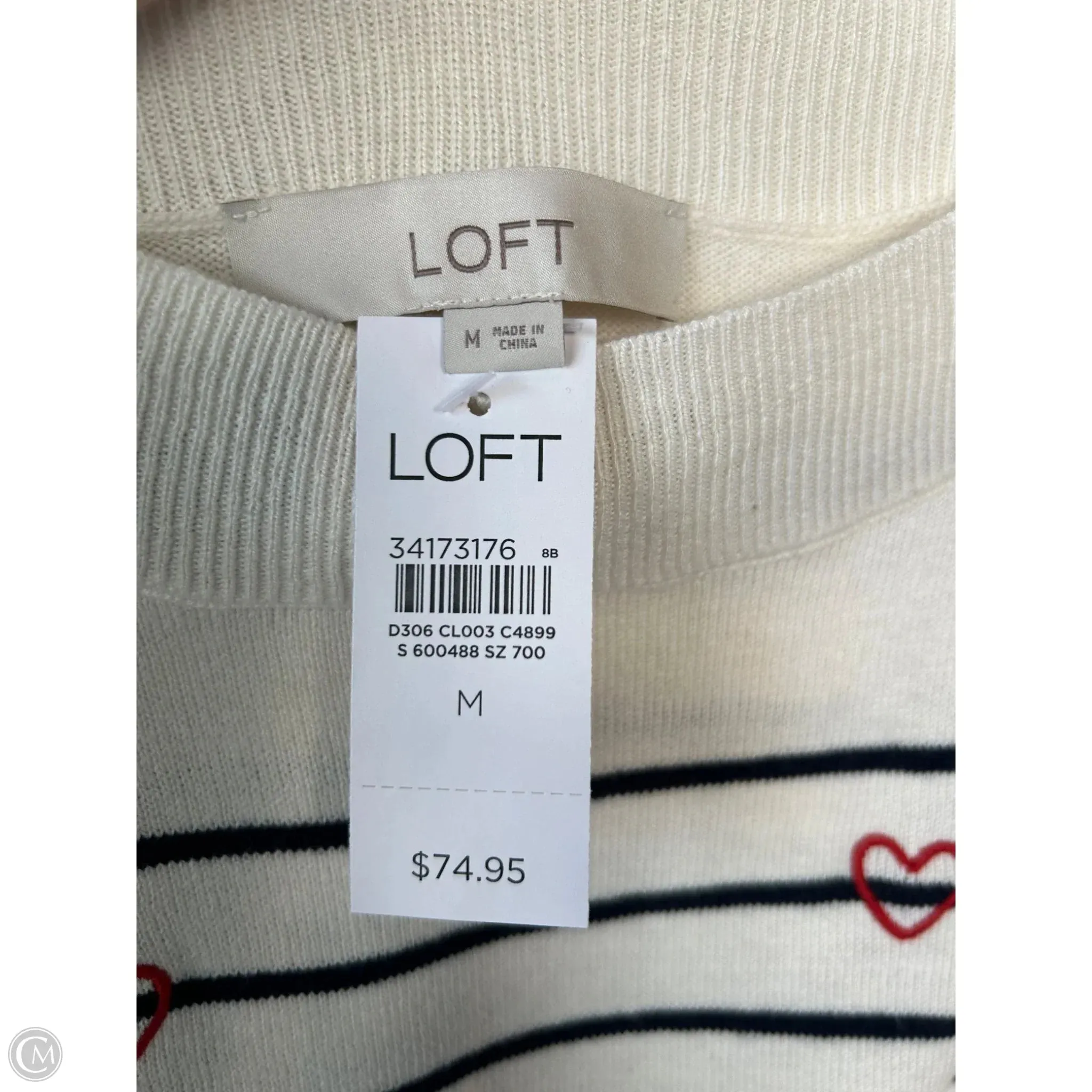 Sweater By Loft In Cream, Size: M