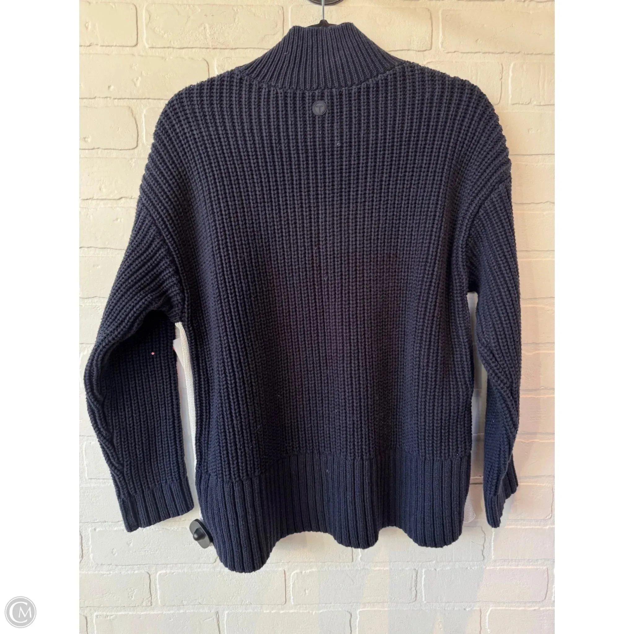 Sweater By Talbots In Blue & White, Size: L