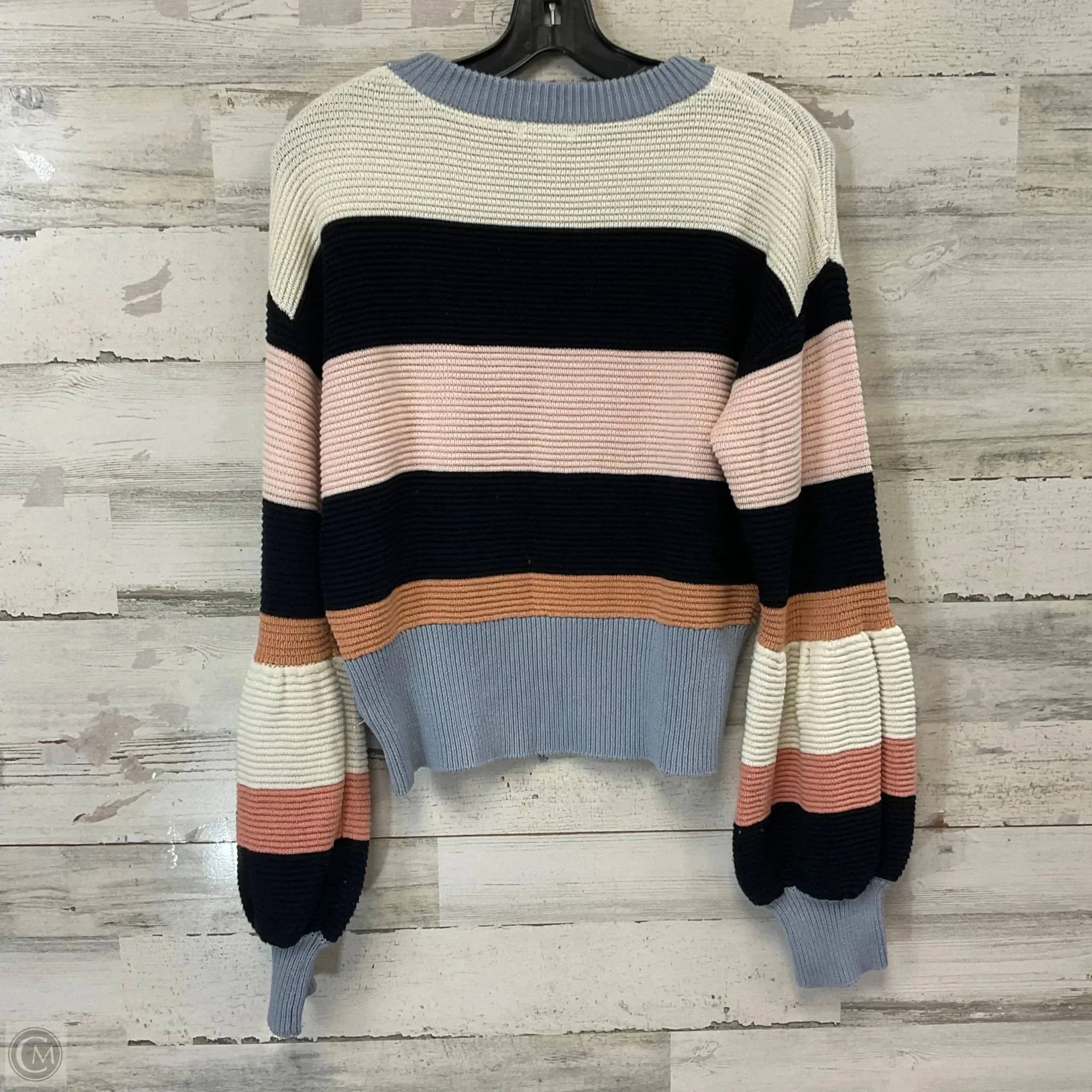 Sweater By Tcec In Blue & White, Size: L