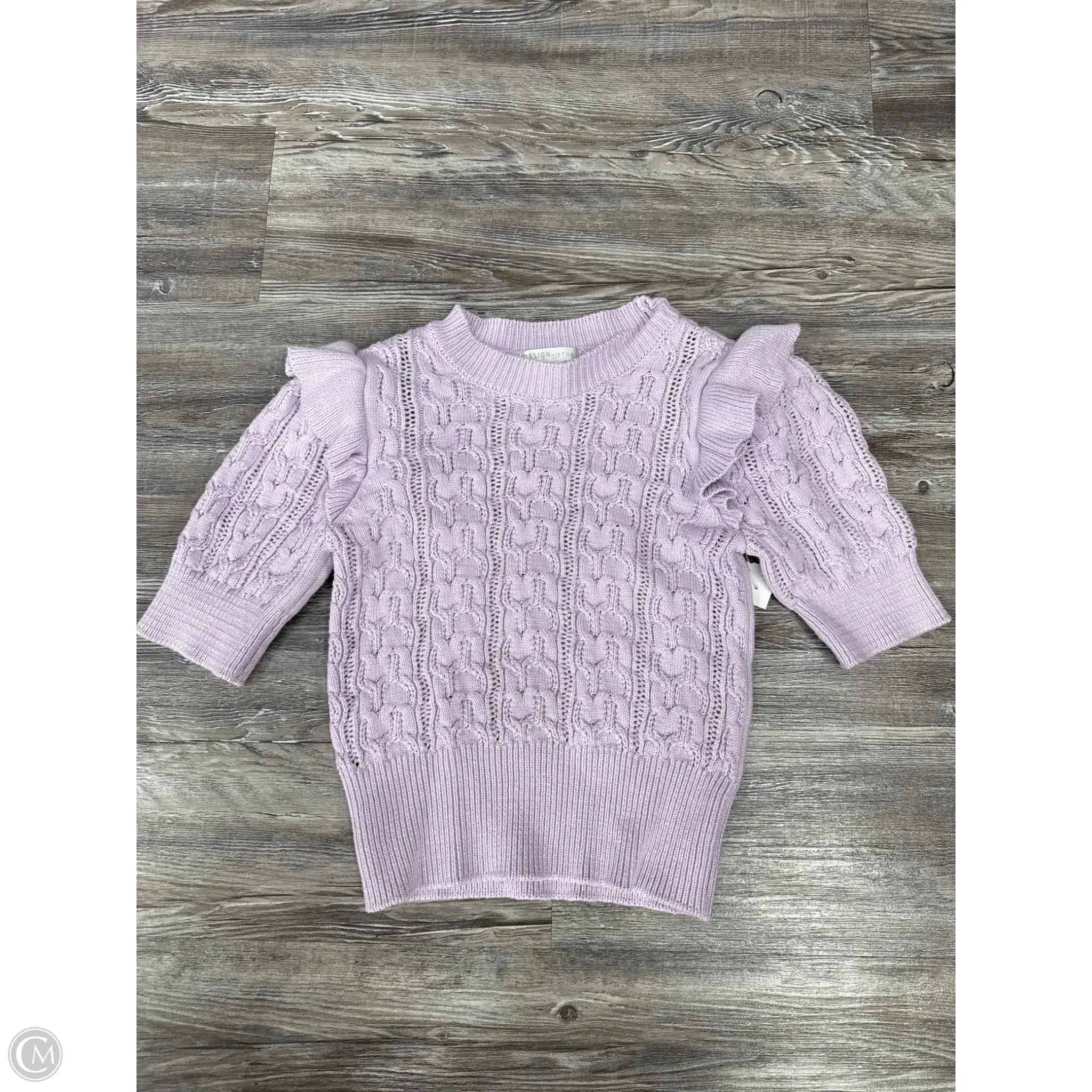 Sweater Short Sleeve By Design History In Purple, Size: Xs