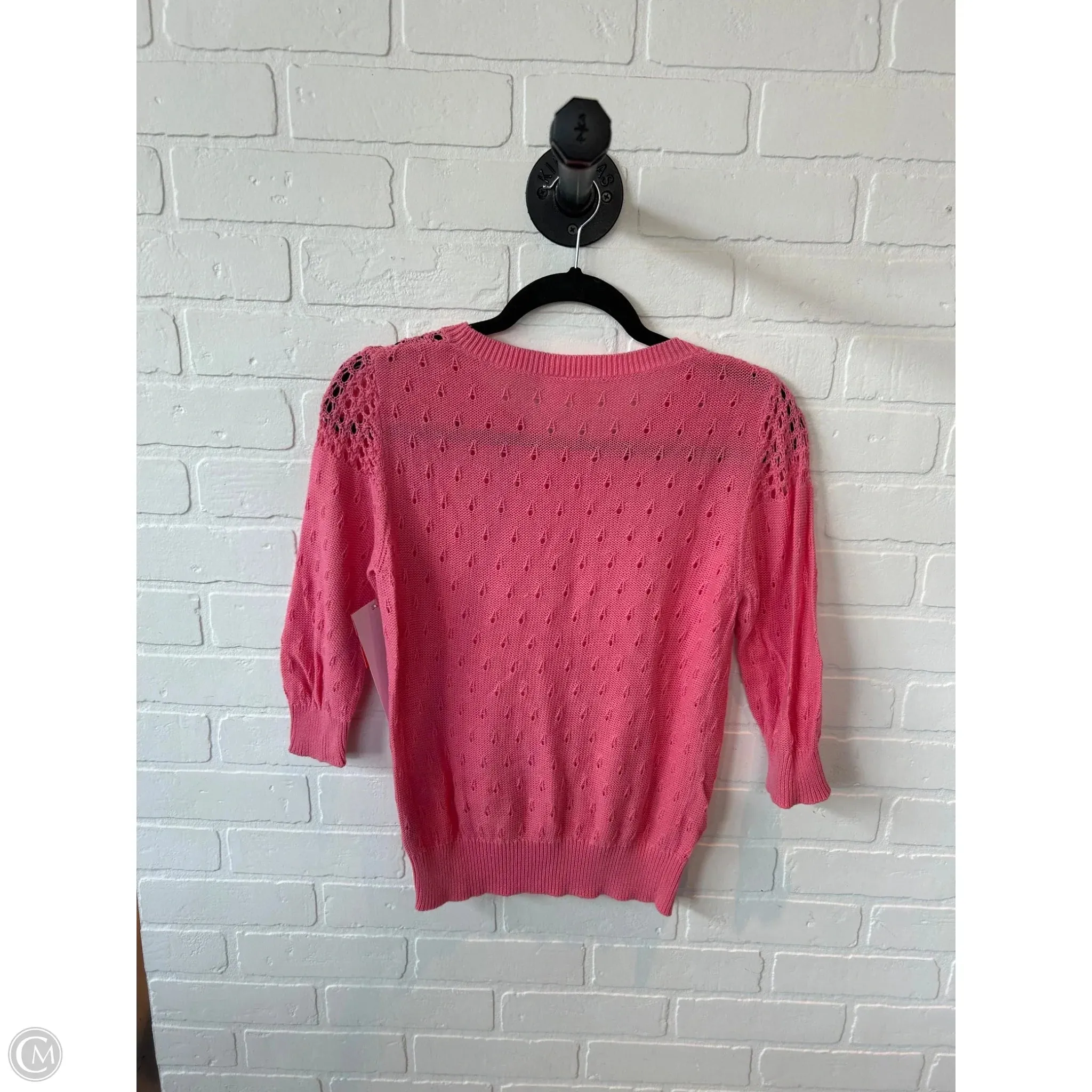 Sweater Short Sleeve By Frenchi In Pink, Size: M
