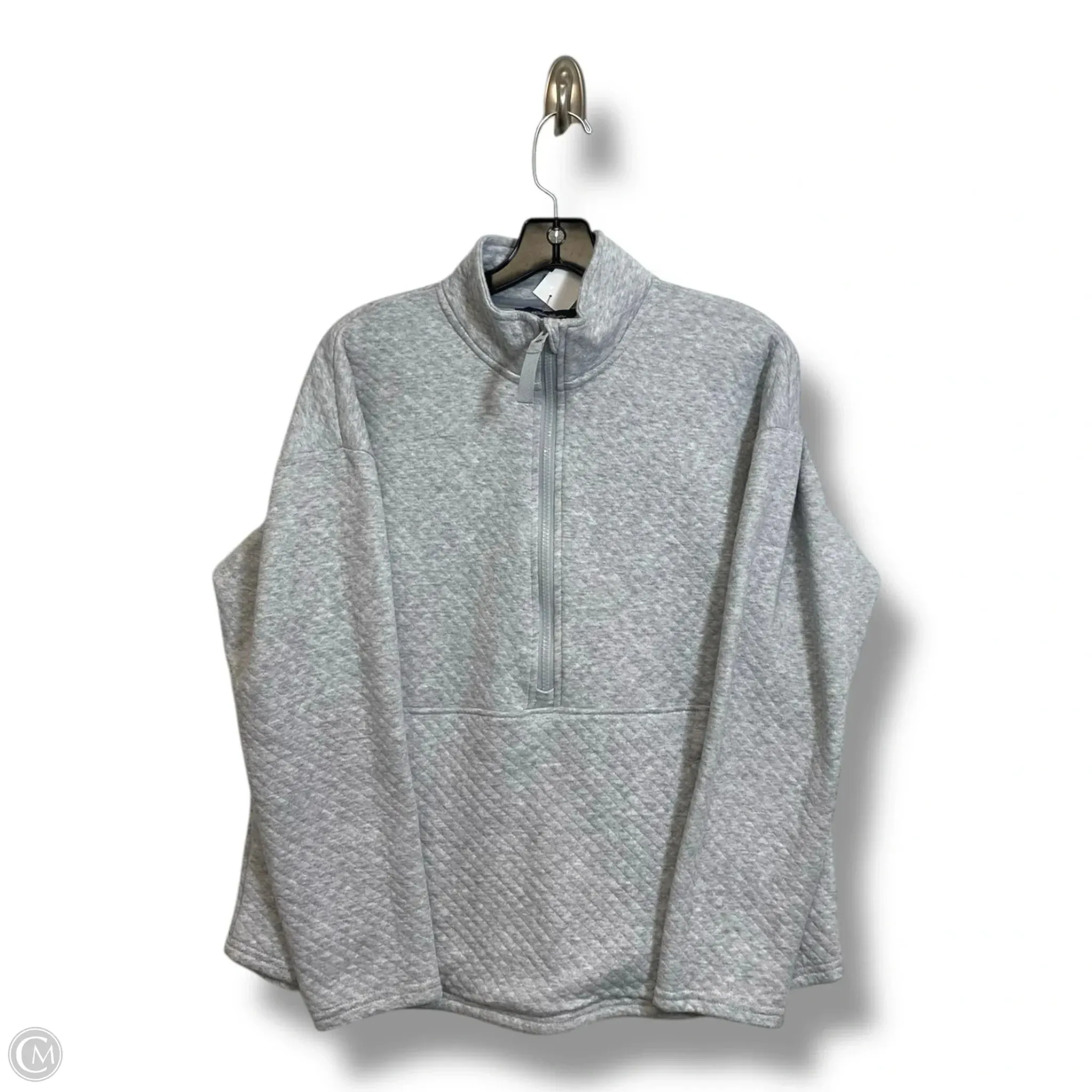 Sweatshirt Collar By Eddie Bauer In Grey, Size: M