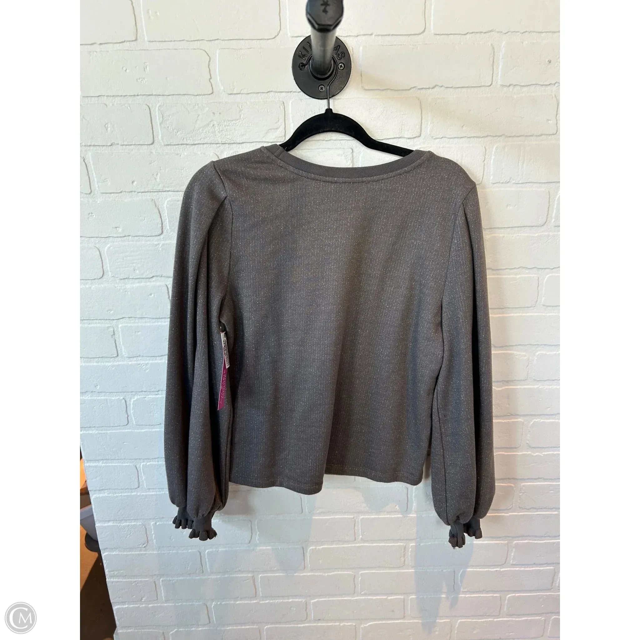 Sweatshirt Crewneck By Fabrik In Grey, Size: M