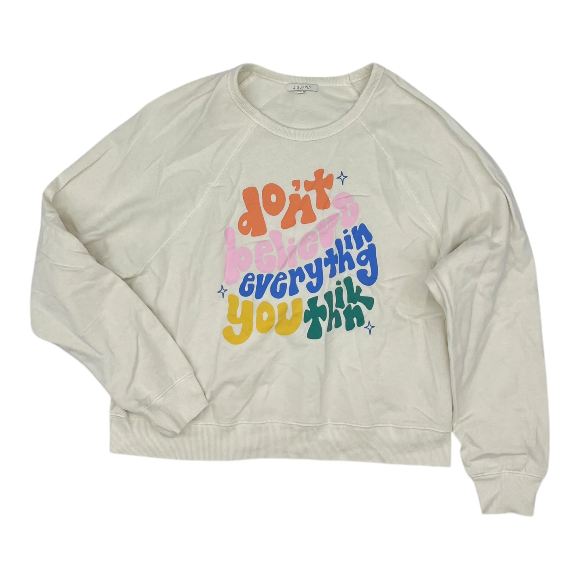 Sweatshirt Crewneck By Z Supply In Cream, Size:L