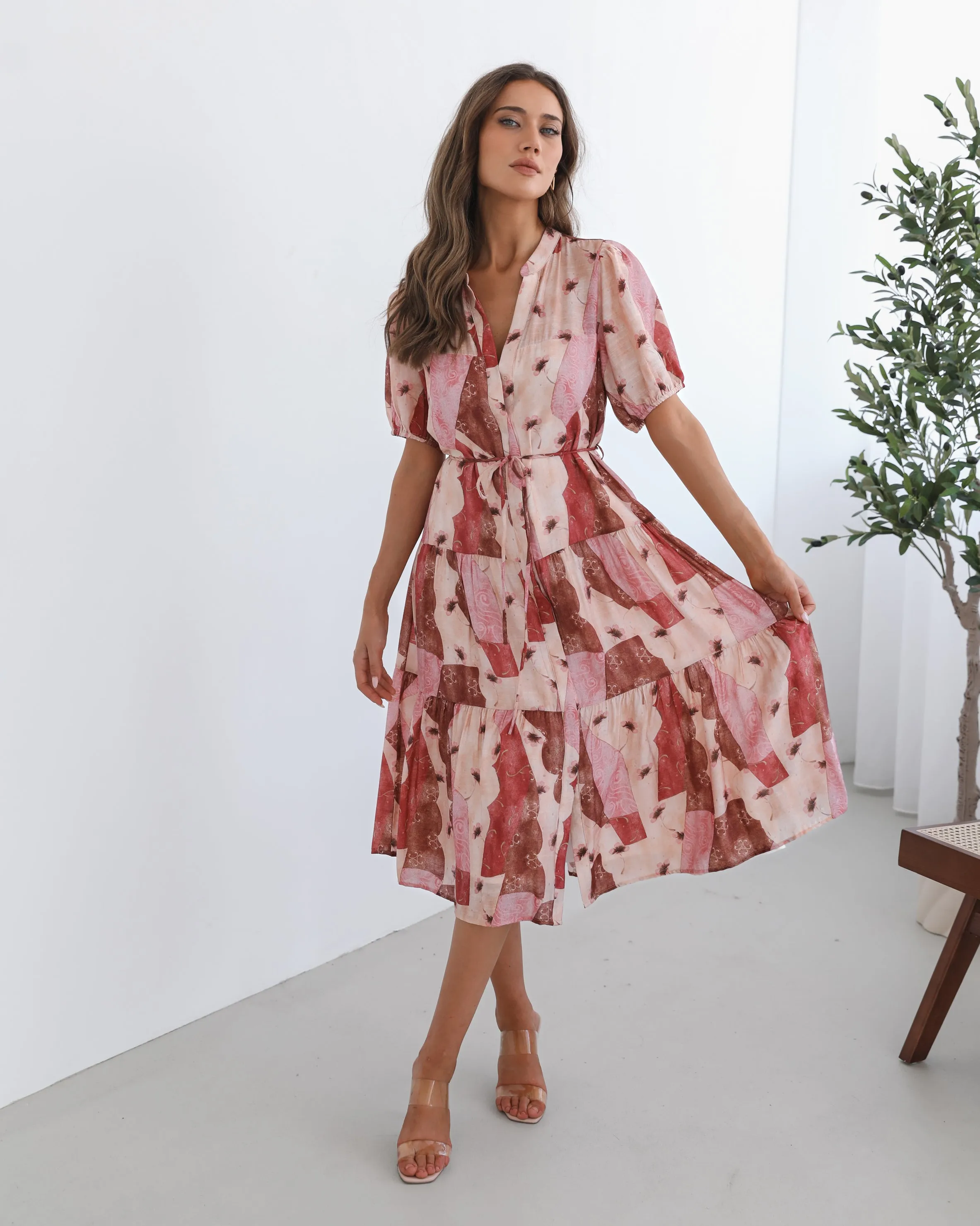 Theia Dress - Multi Print