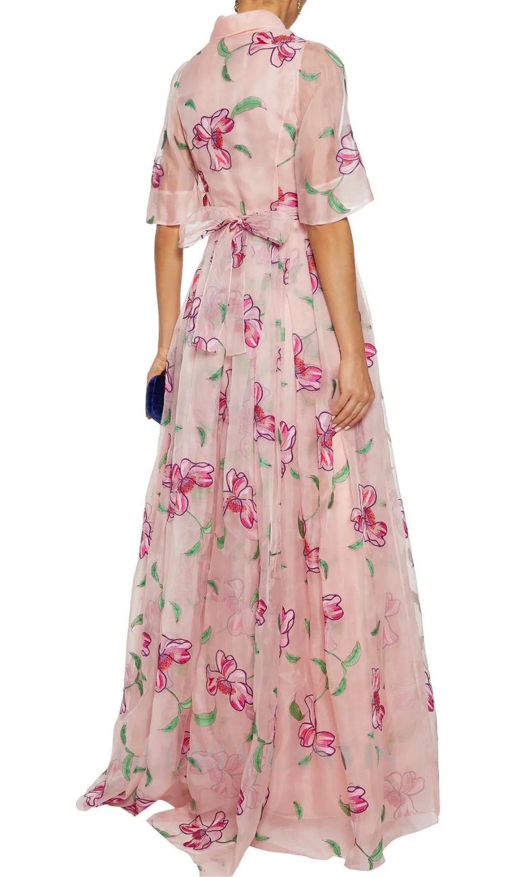 TIE-BACK EMBROIDERED SILK-ORGANZA GOWN Gloria Lanvin