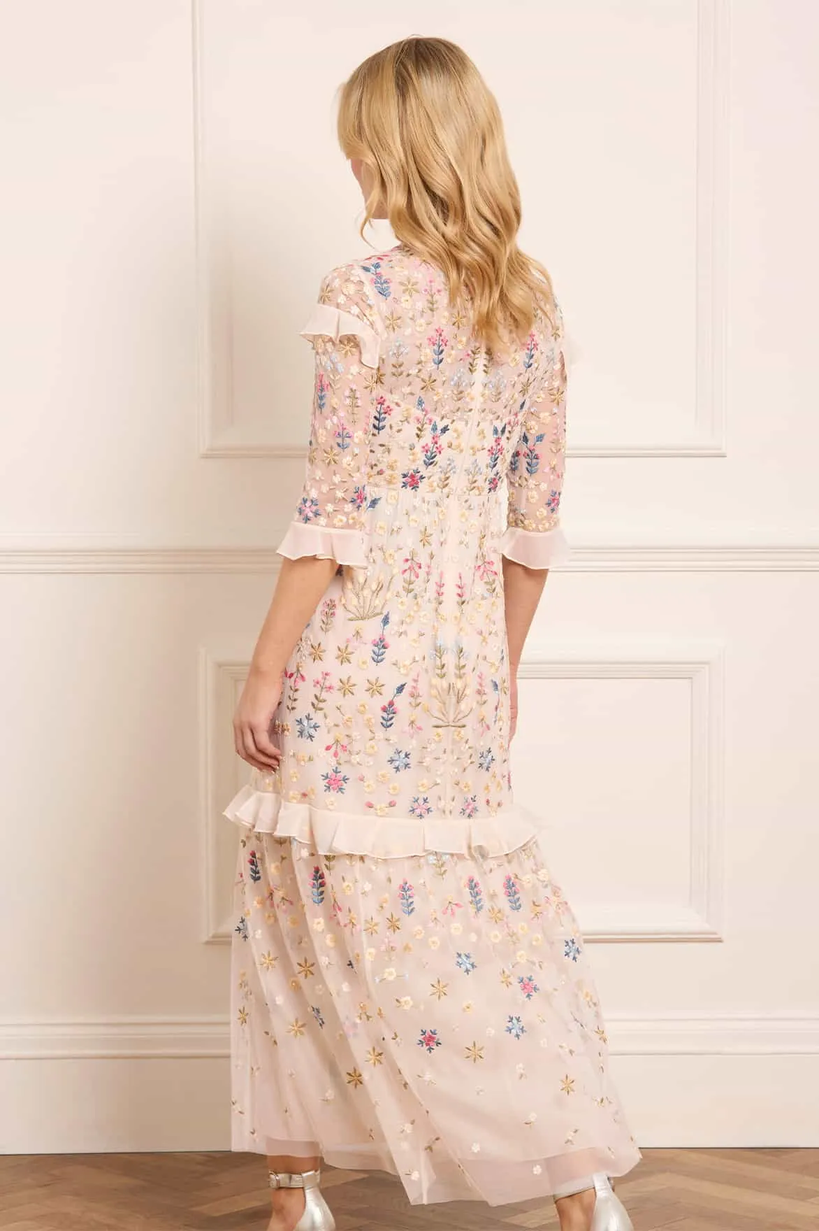 Top Rated Flowerbed Embroidery Ankle Gown NEEDLE THREAD  Stylish & Comfortable
