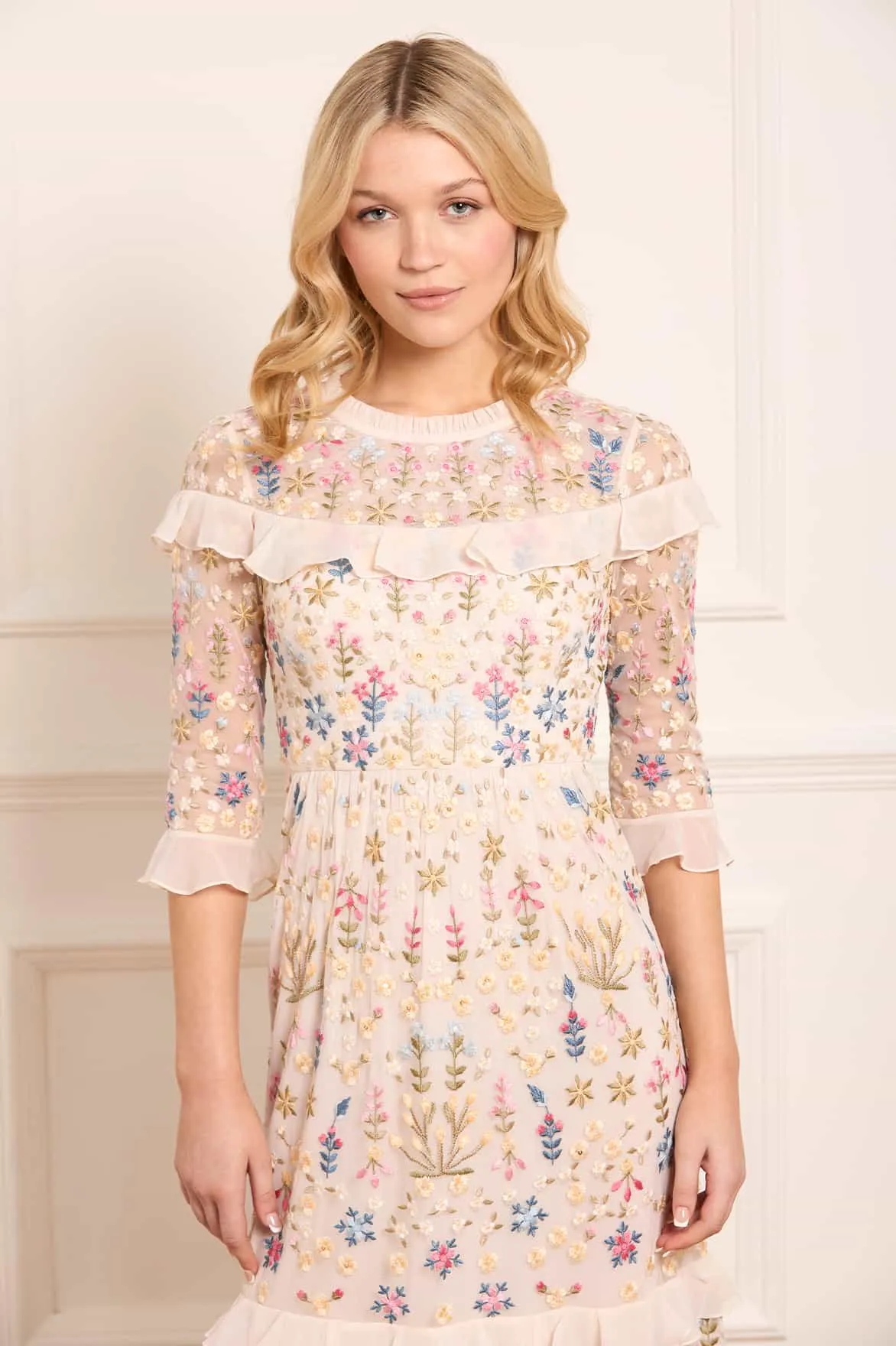 Top Rated Flowerbed Embroidery Ankle Gown NEEDLE THREAD  Stylish & Comfortable