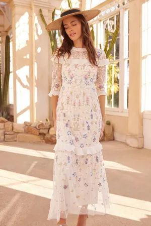 Top Rated Flowerbed Embroidery Ankle Gown NEEDLE THREAD  Stylish & Comfortable