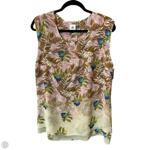Top Sleeveless By Cabi In Floral Print, Size: L