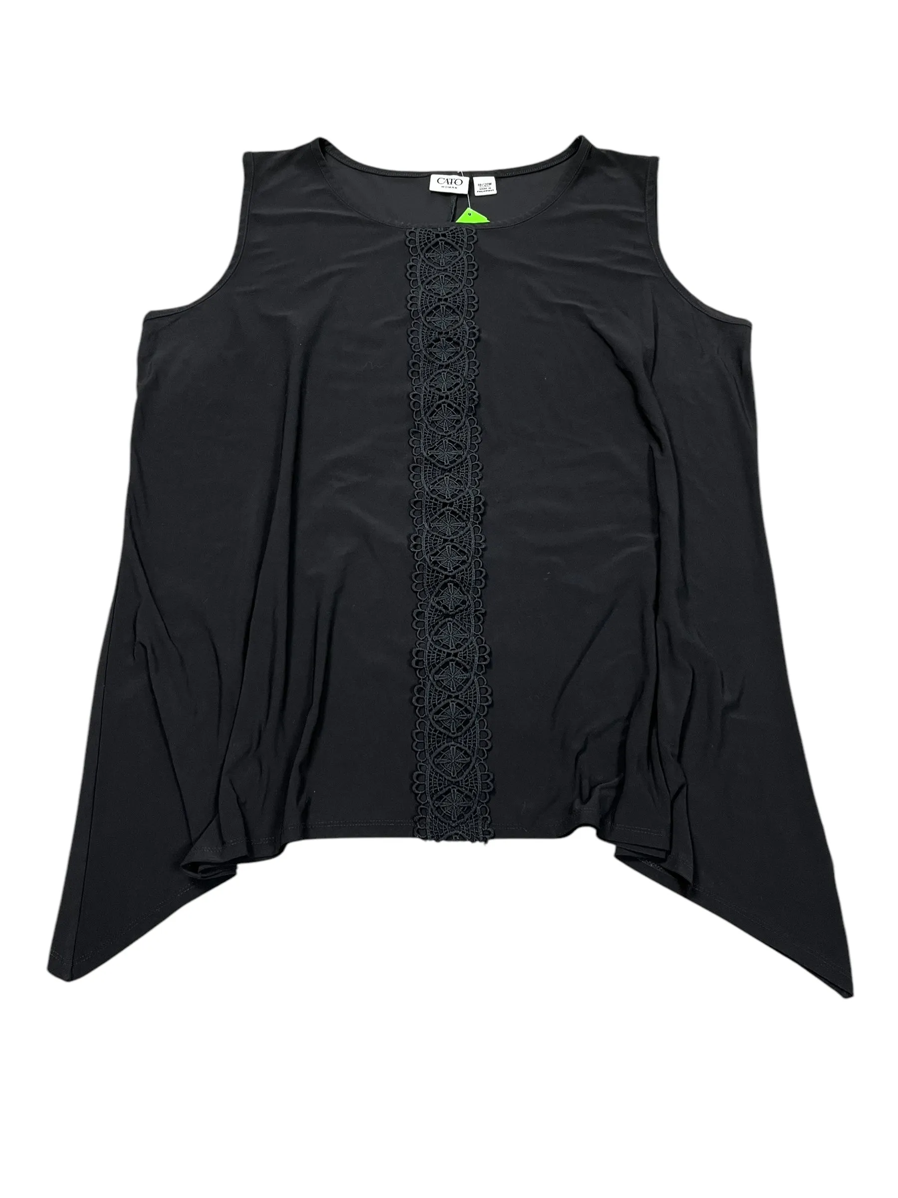 Top Sleeveless By Cato In Black, Size:2X