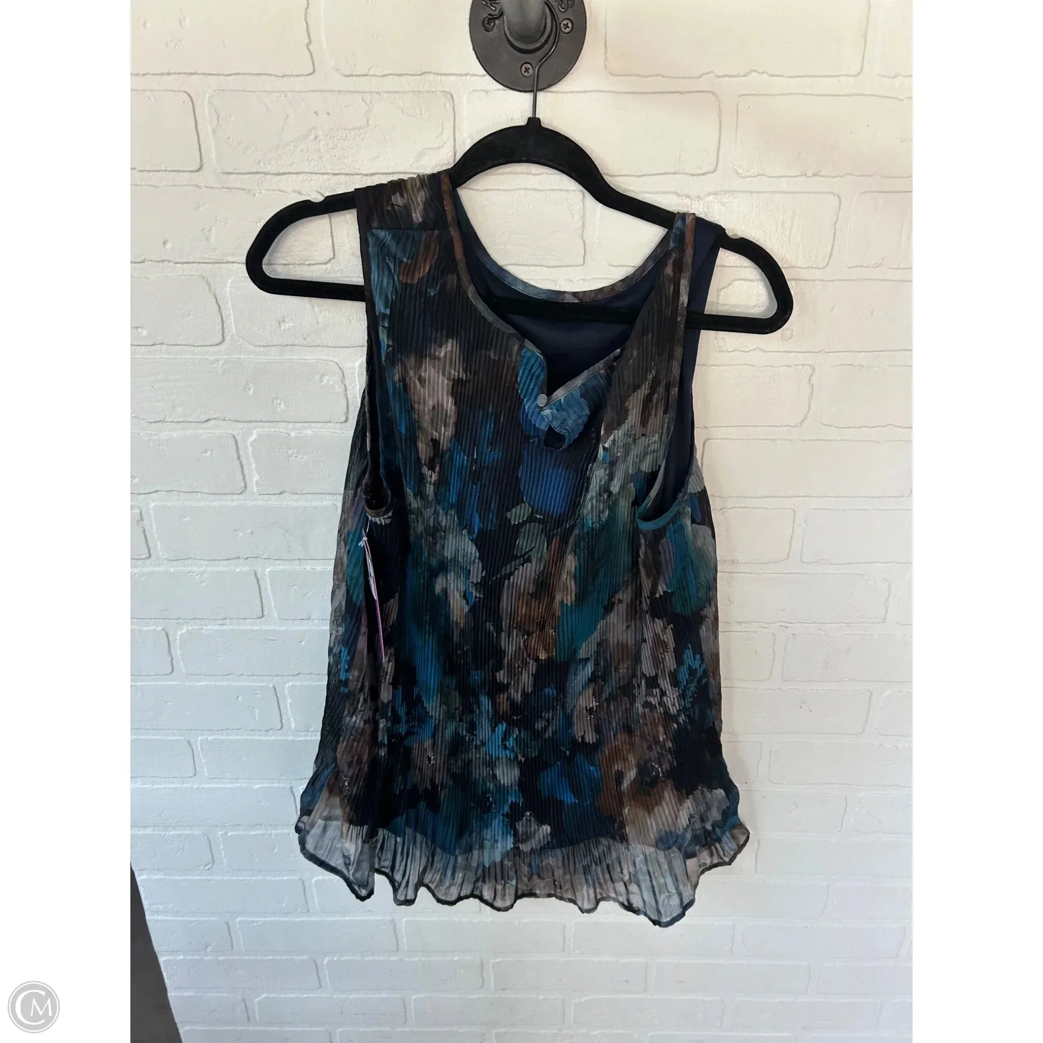 Top Sleeveless By Christopher And Banks In Black & Blue, Size: Xl