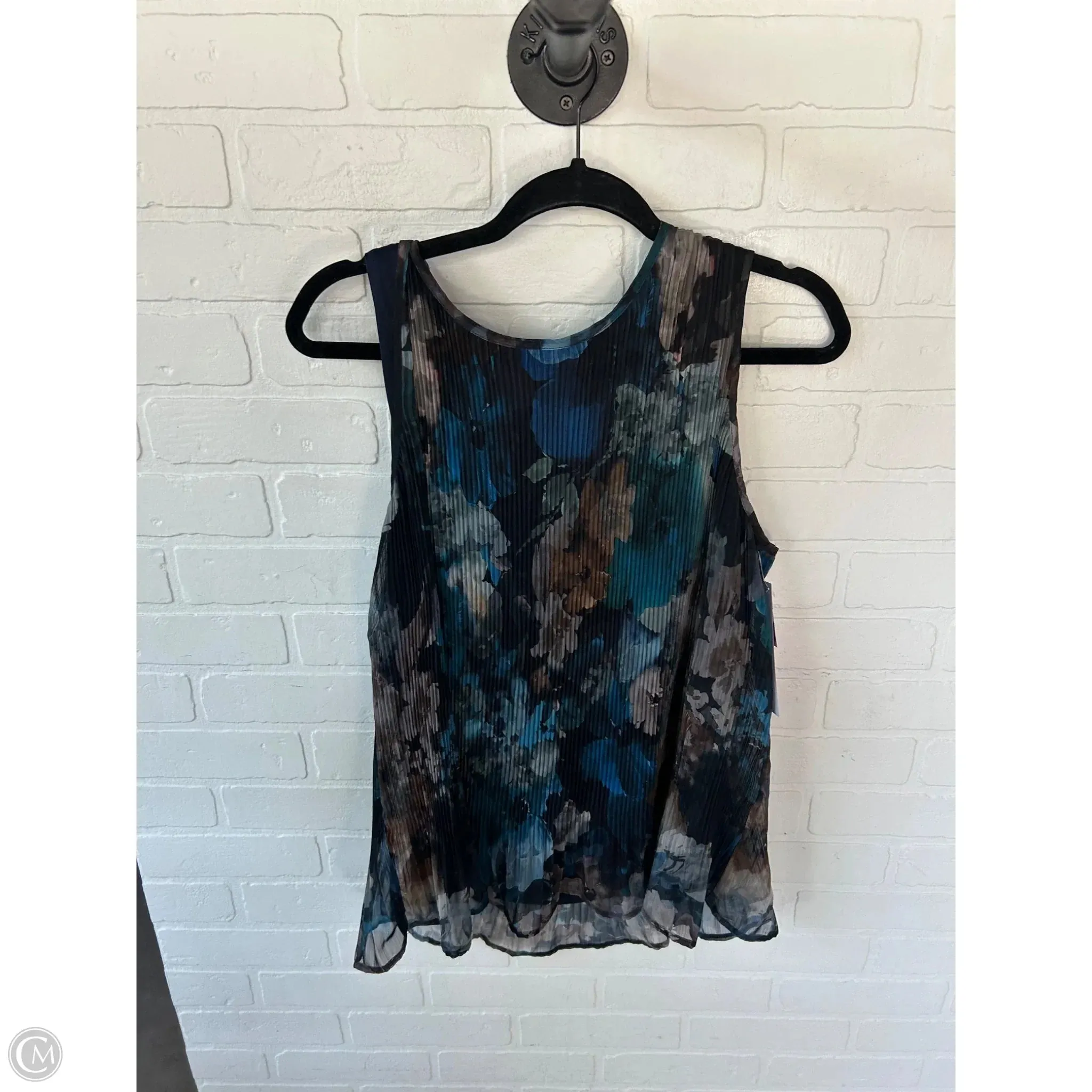 Top Sleeveless By Christopher And Banks In Black & Blue, Size: Xl