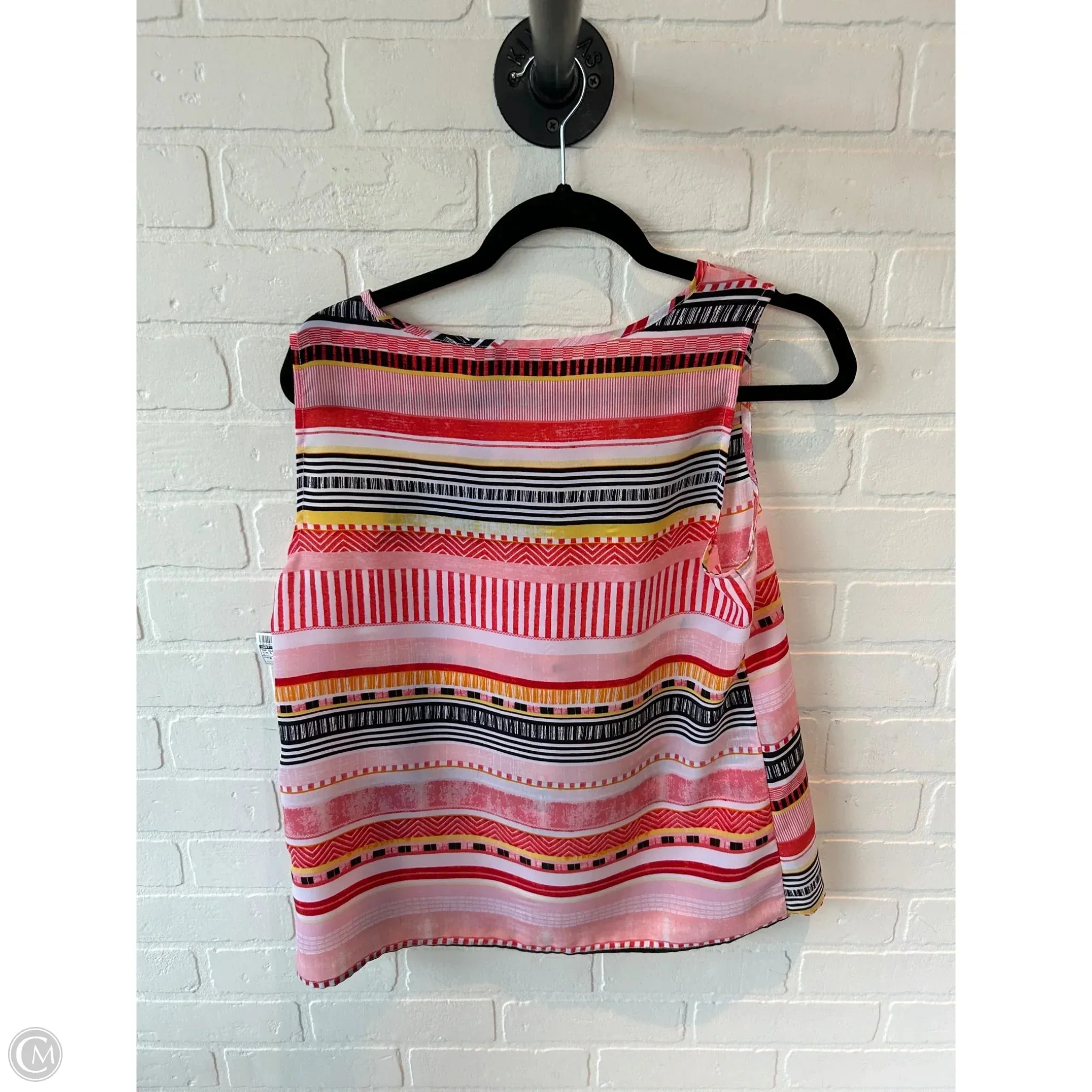 Top Sleeveless By Christopher And Banks In Pink & White, Size: M