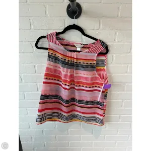 Top Sleeveless By Christopher And Banks In Pink & White, Size: M