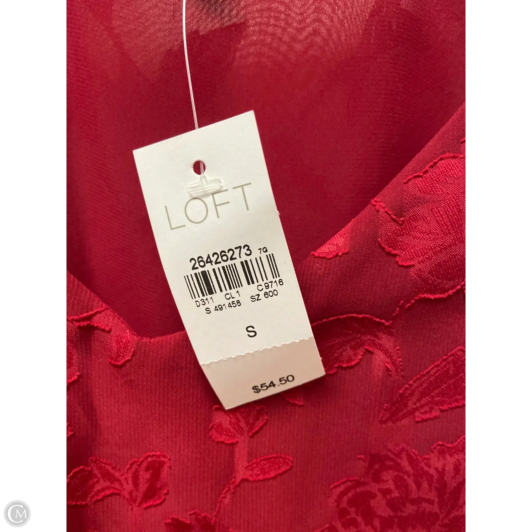 Top Sleeveless By Loft In Red, Size: S
