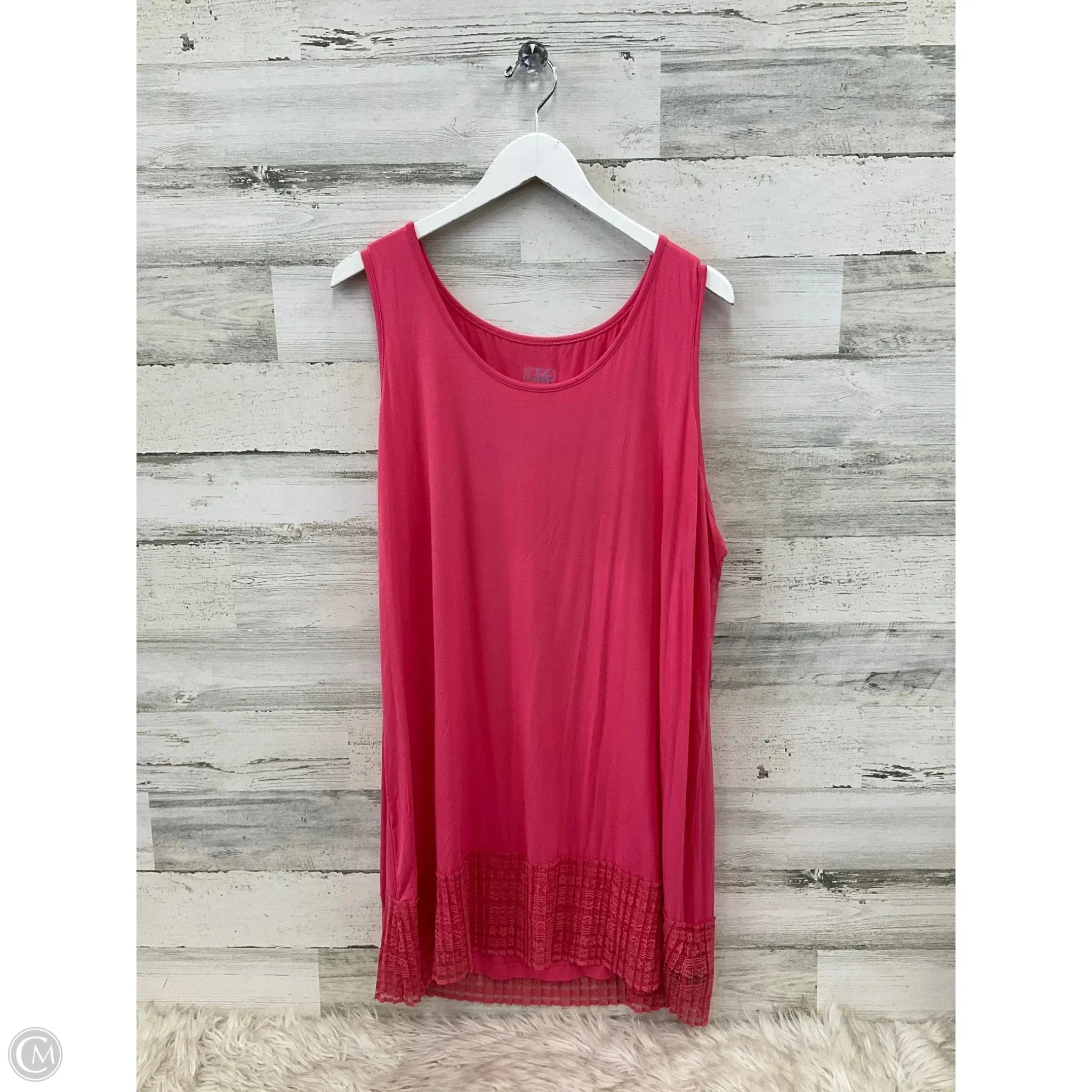 Top Sleeveless By Logo In Pink, Size: 2x