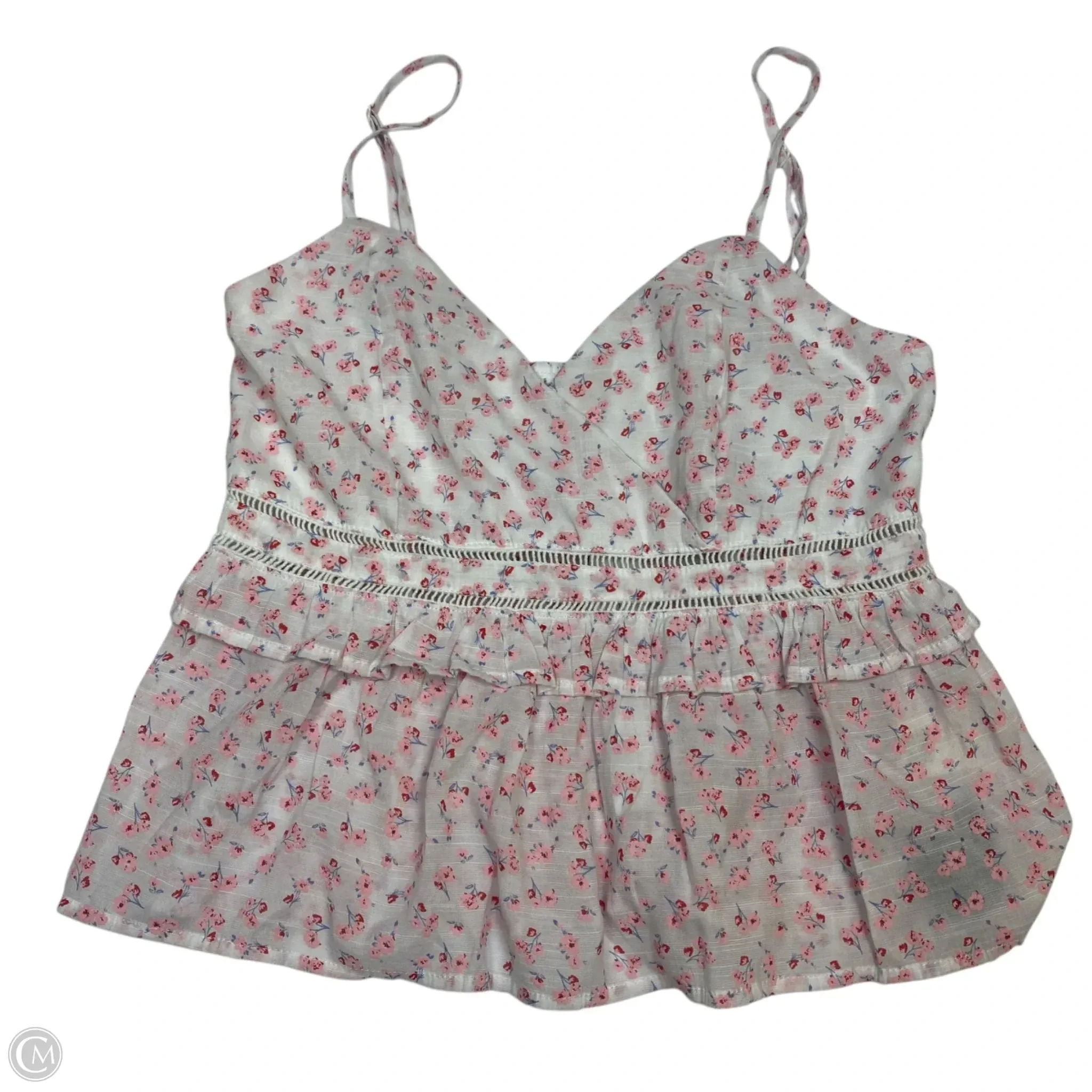 Top Sleeveless By Mi Ami In Pink & White, Size: L