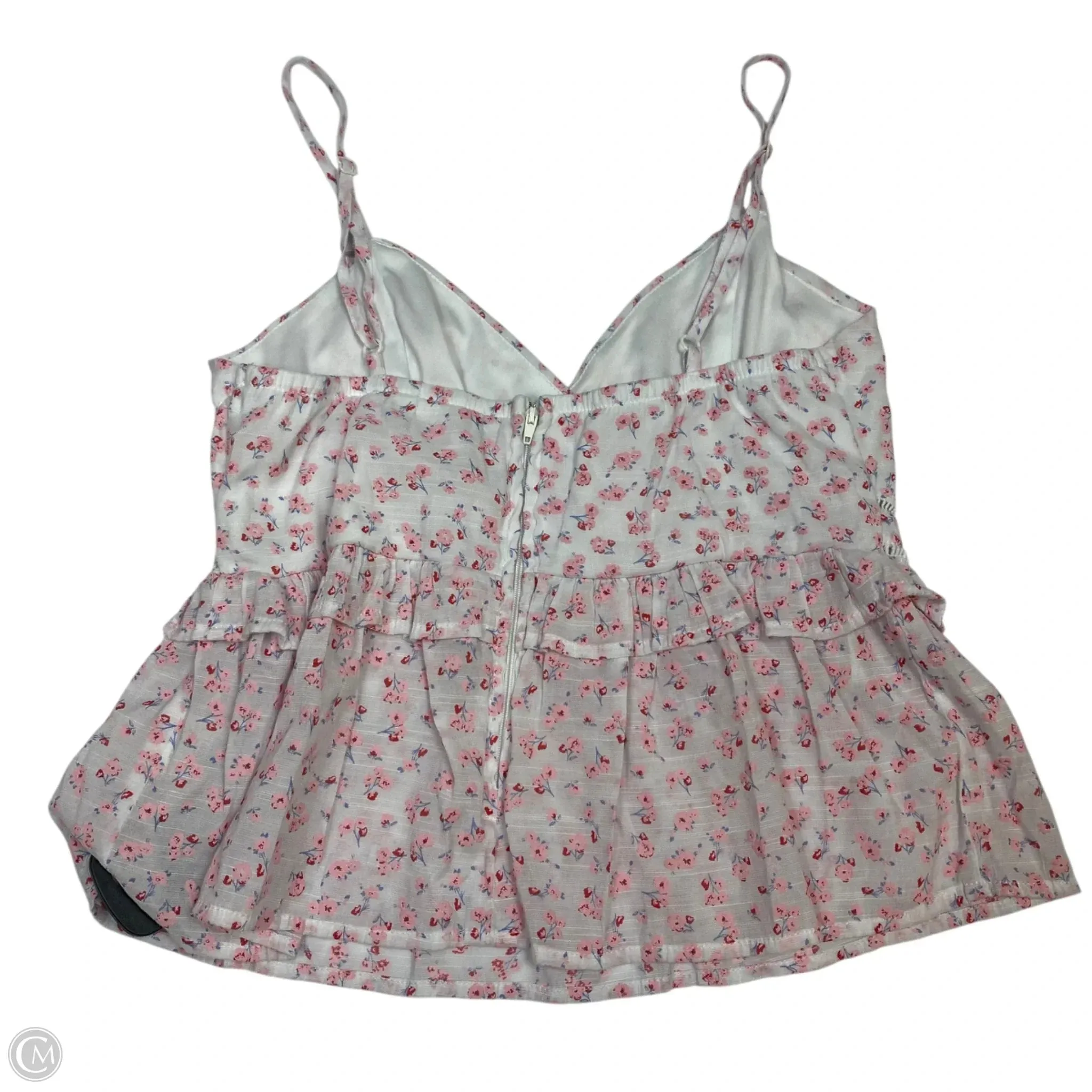 Top Sleeveless By Mi Ami In Pink & White, Size: L