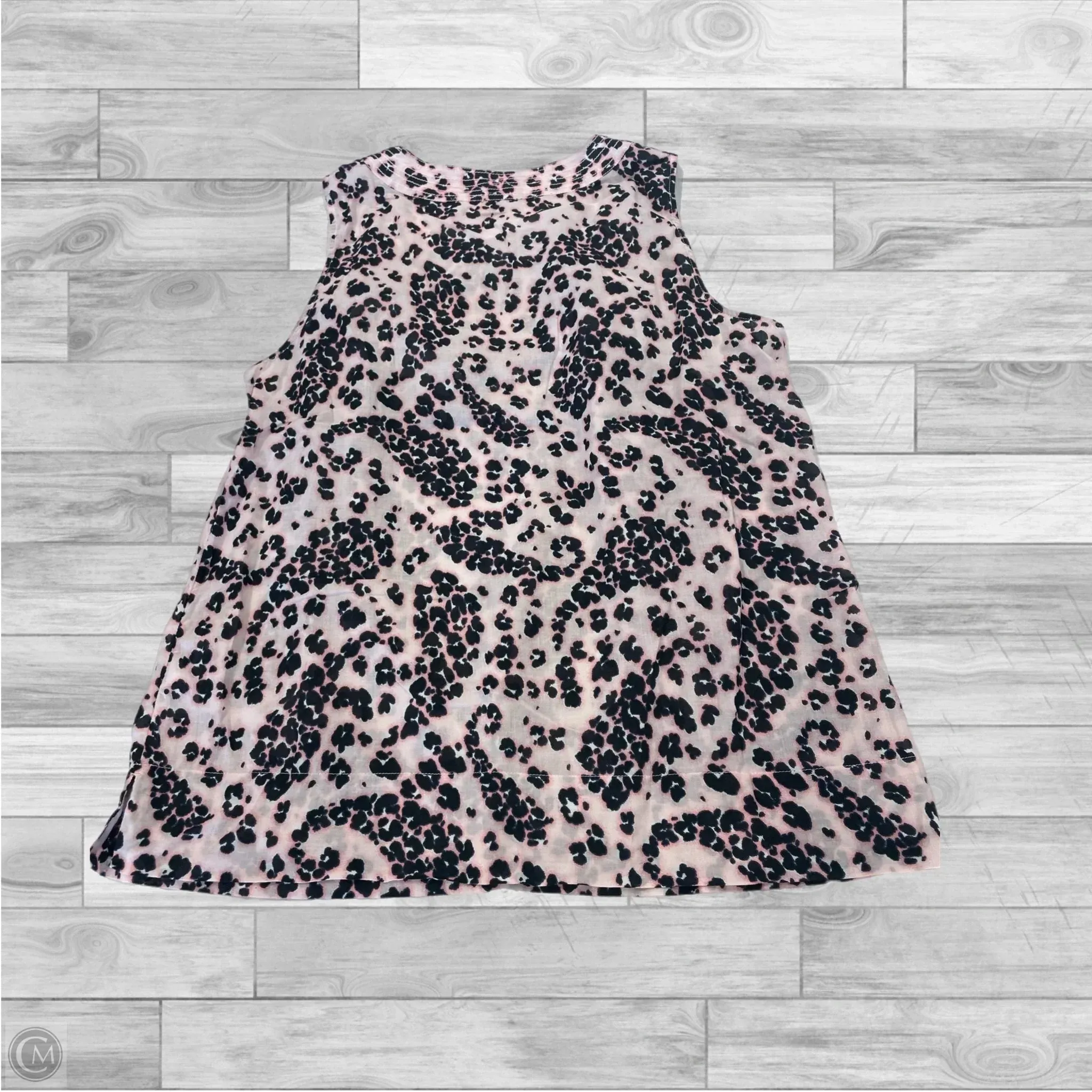 Top Sleeveless By Talbots In Black & Pink, Size: L