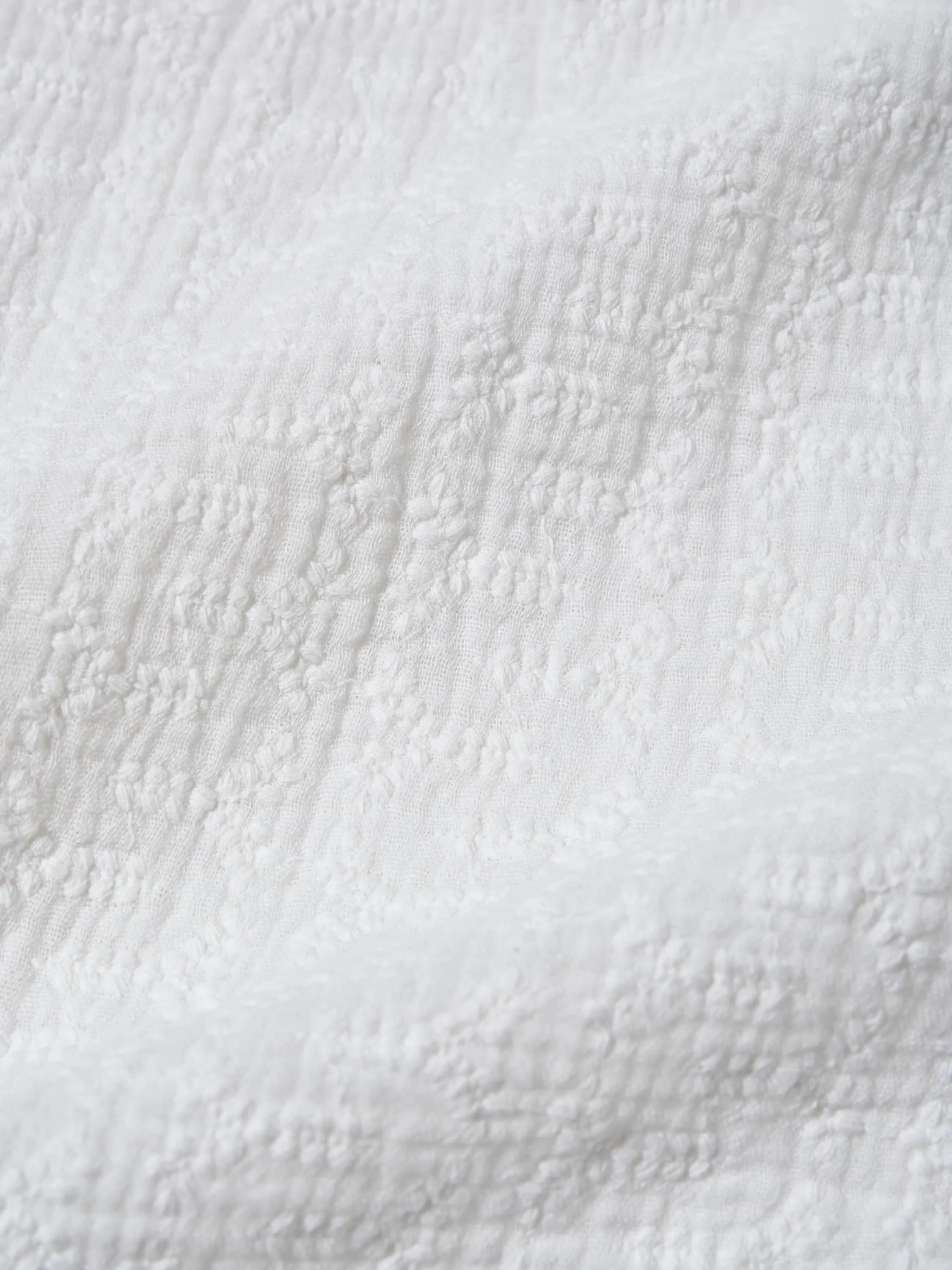 Universal Works Road Shirt in White Bobble Cotton