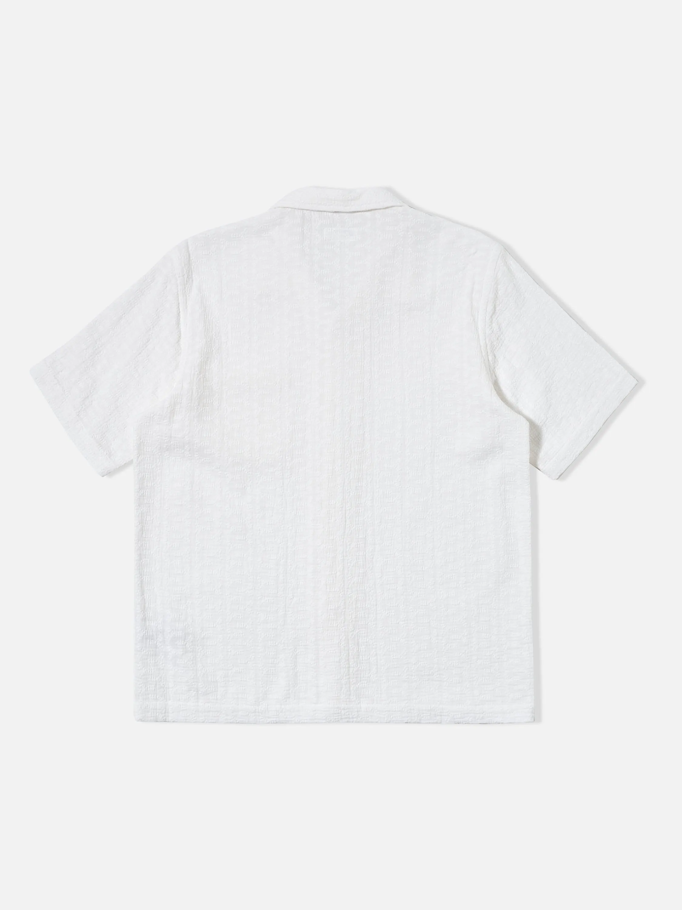 Universal Works Road Shirt in White Bobble Cotton