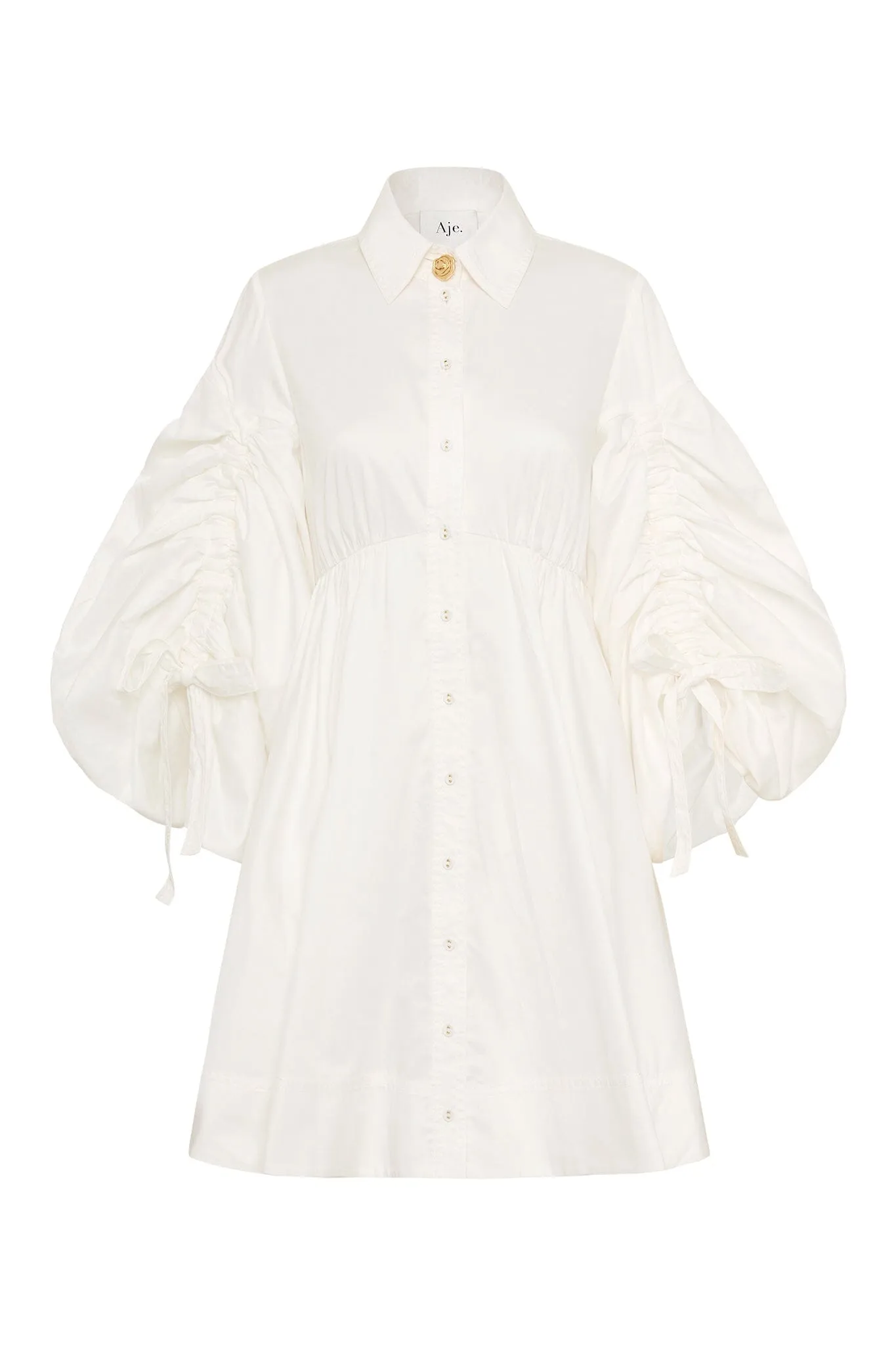Utopia Drawstring Mini Dress - White