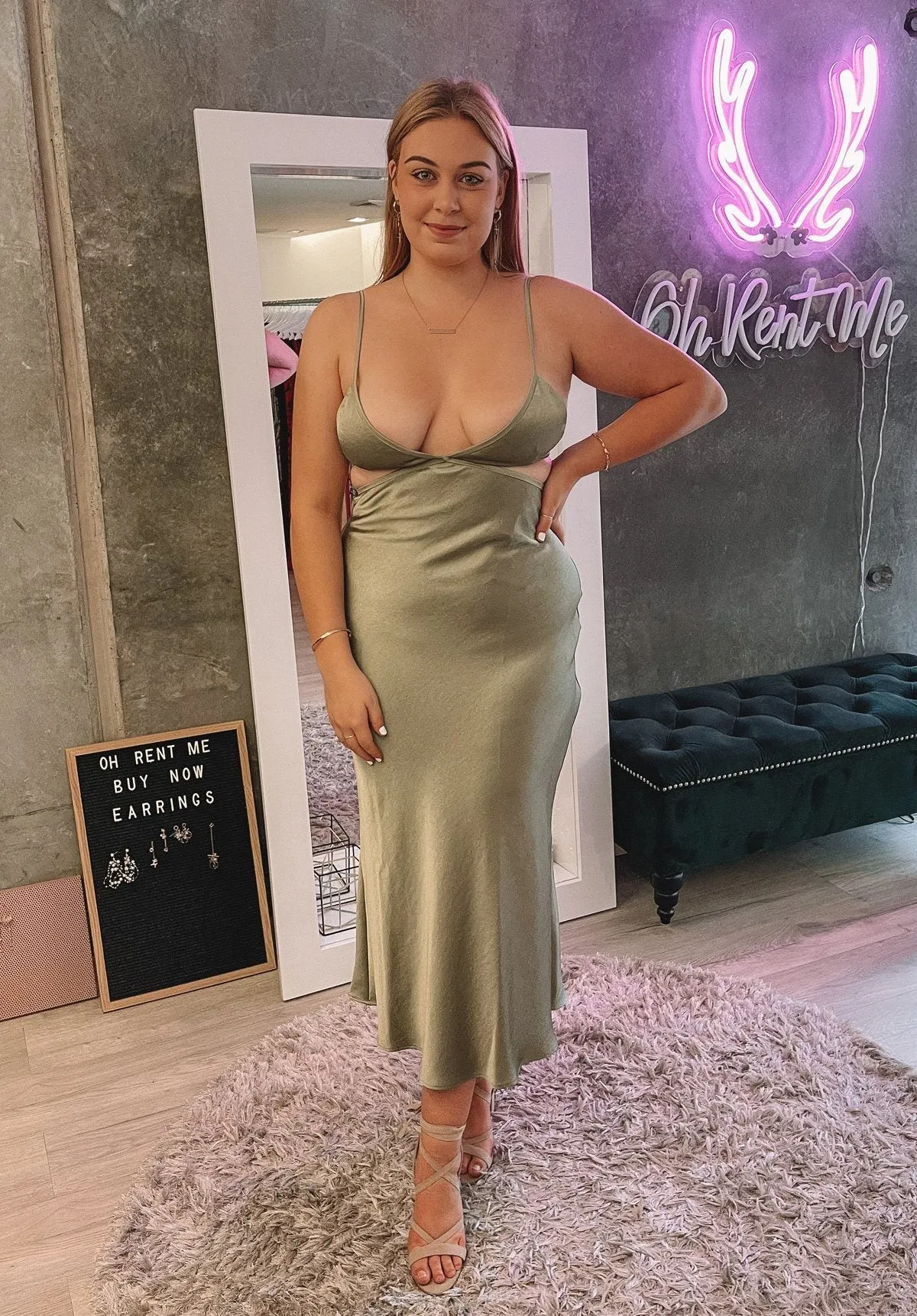 Veronique Cut-out Maxi Dress - Sage