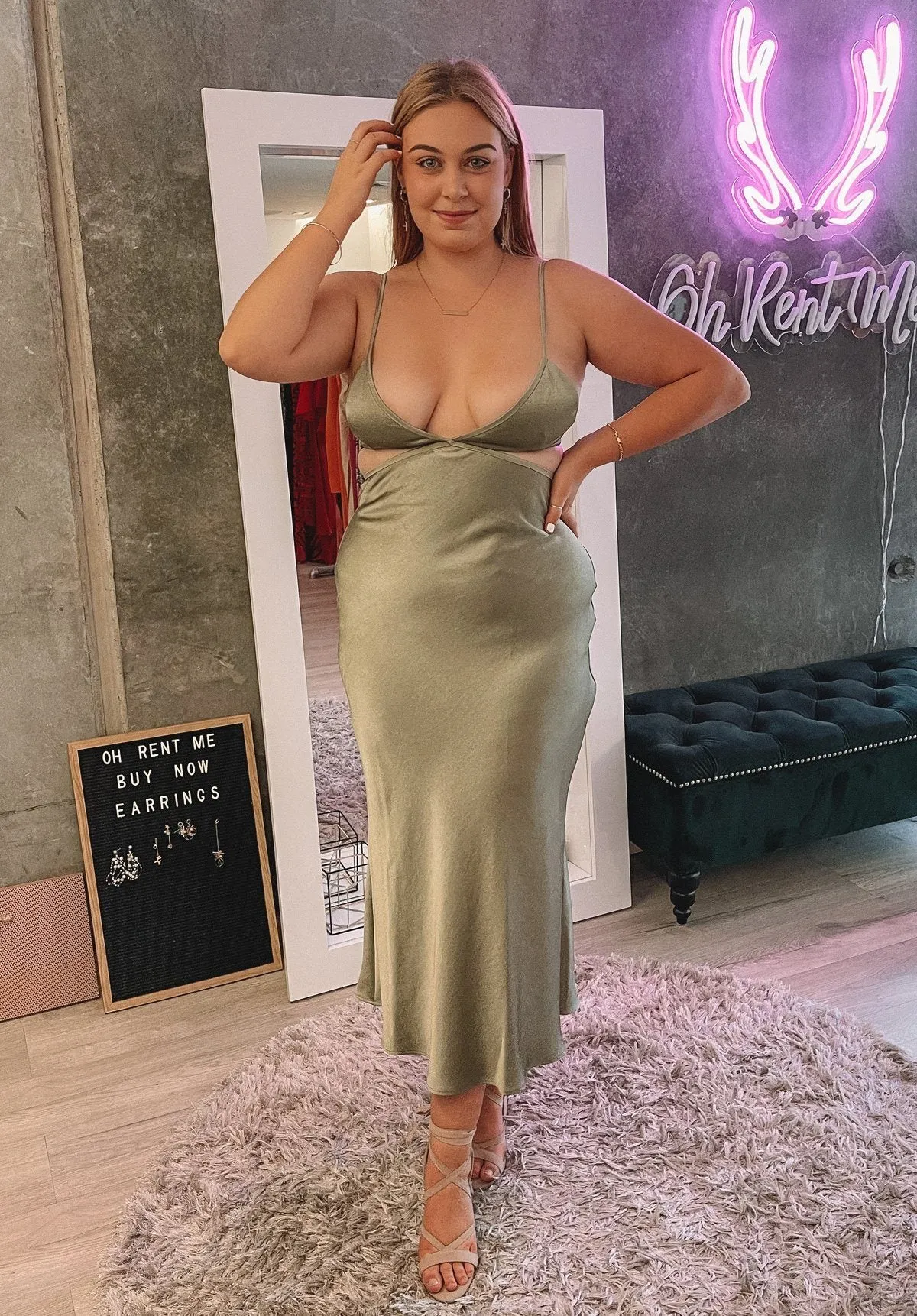 Veronique Cut-out Maxi Dress - Sage