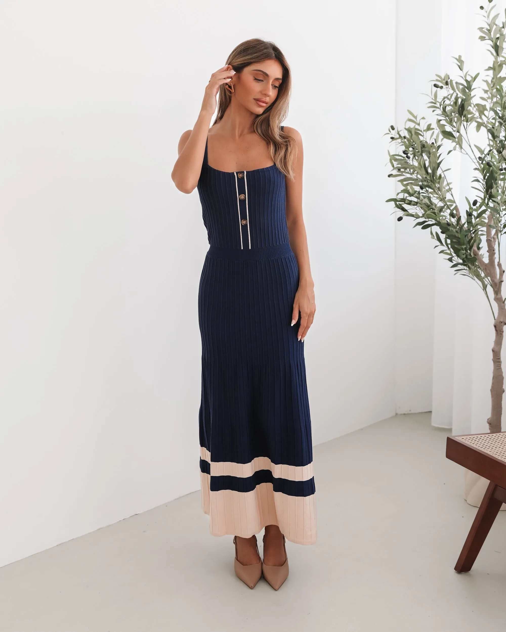 Vianne Dress - Navy Multi