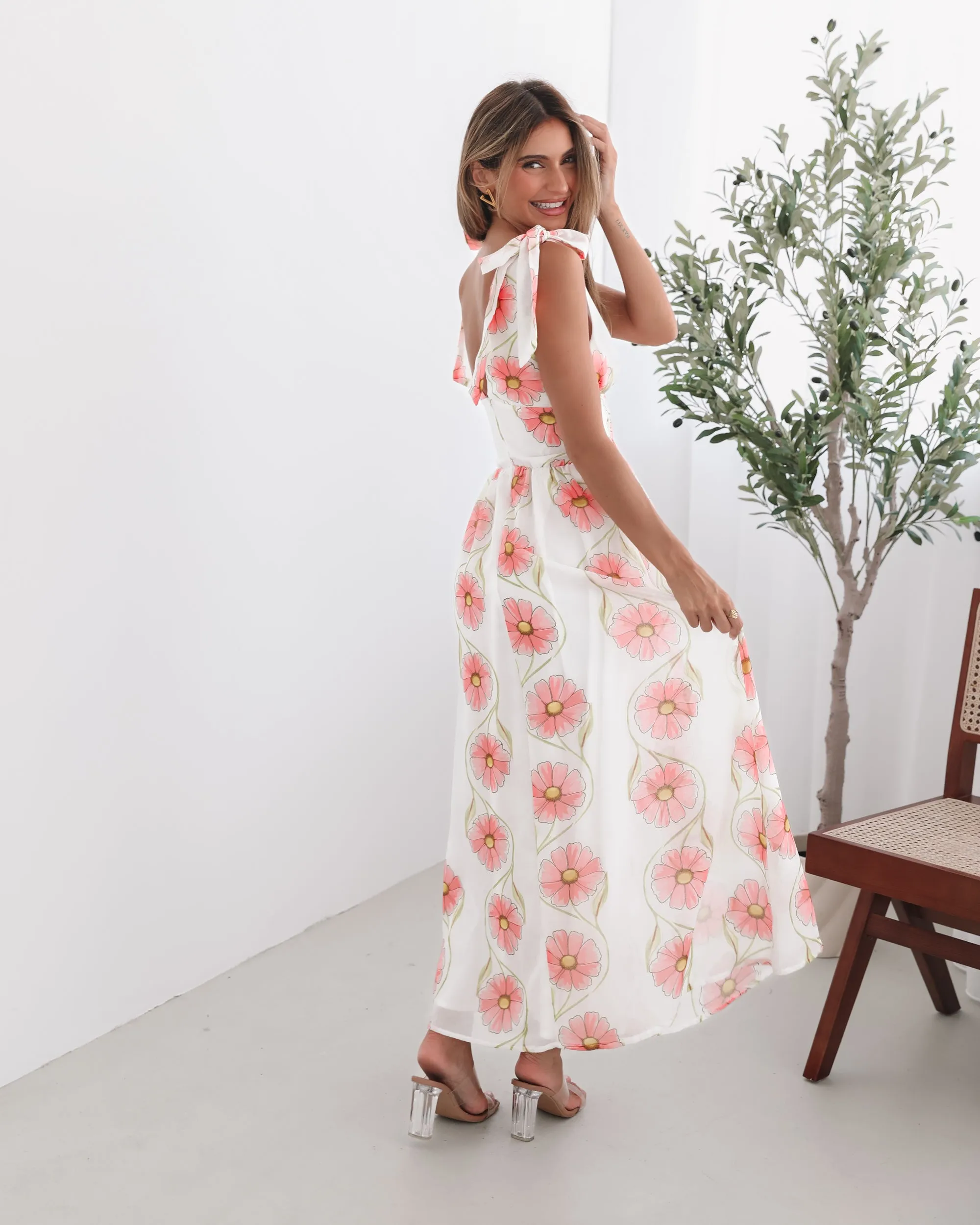 Vivia Dress - White Floral
