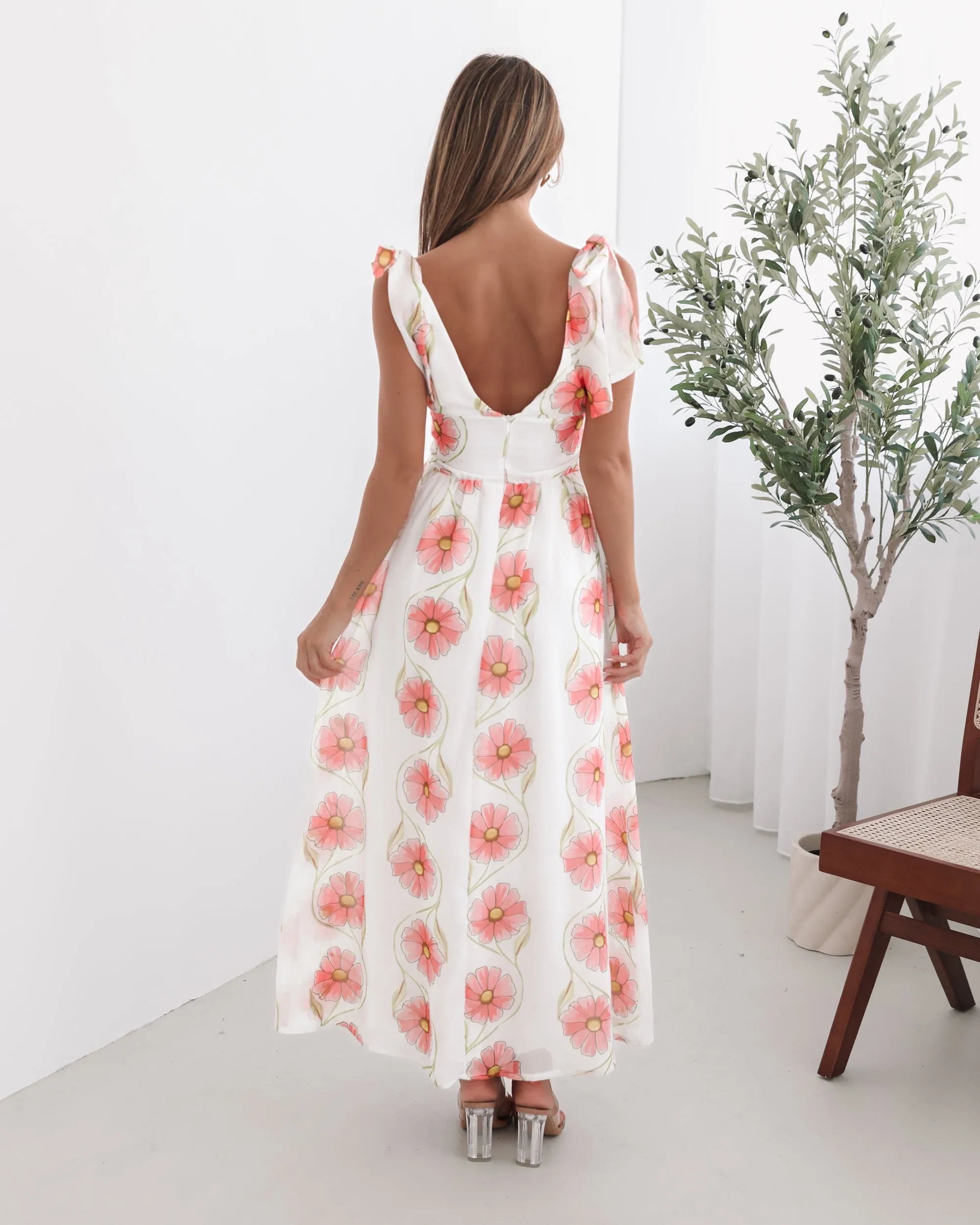 Vivia Dress - White Floral