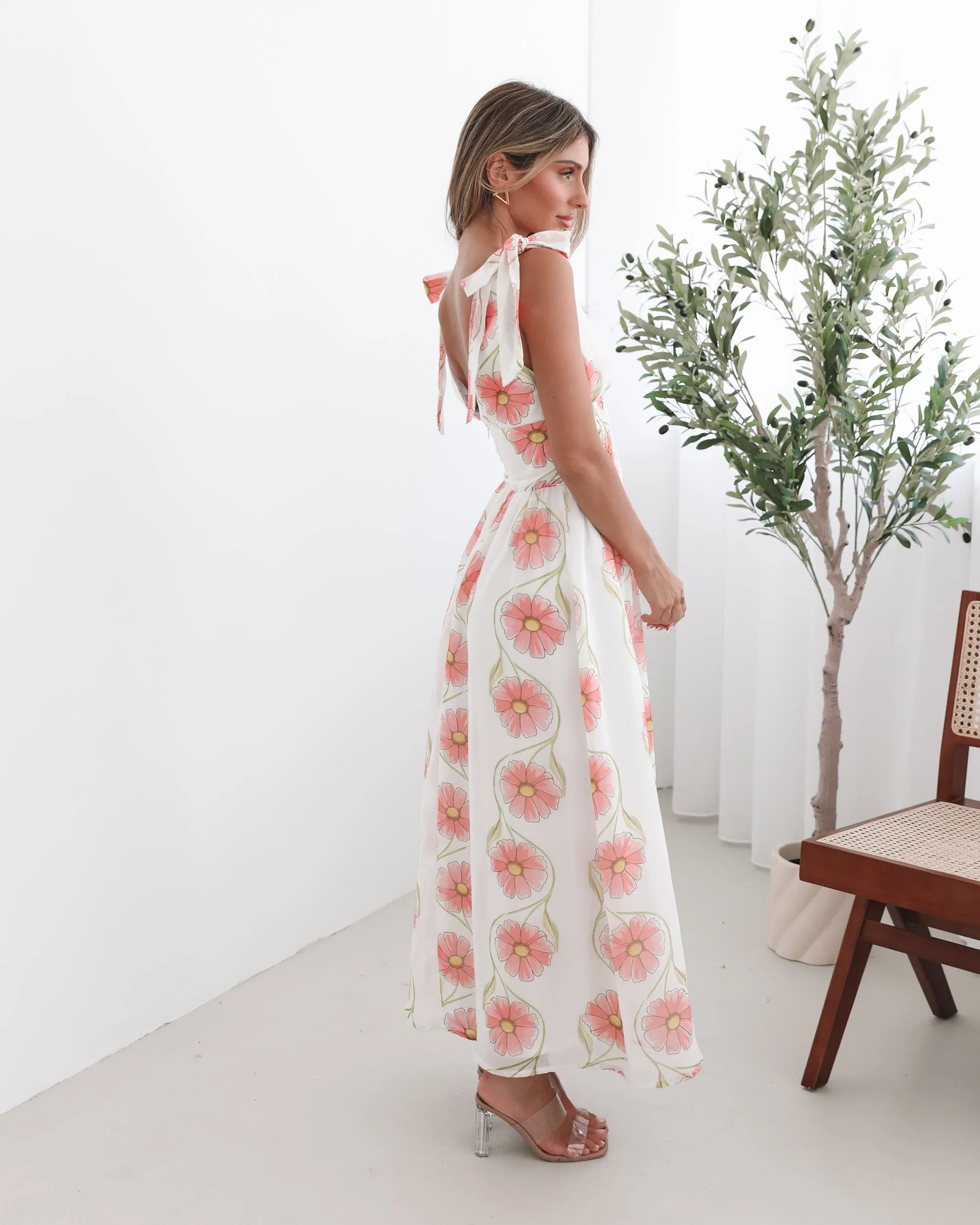 Vivia Dress - White Floral