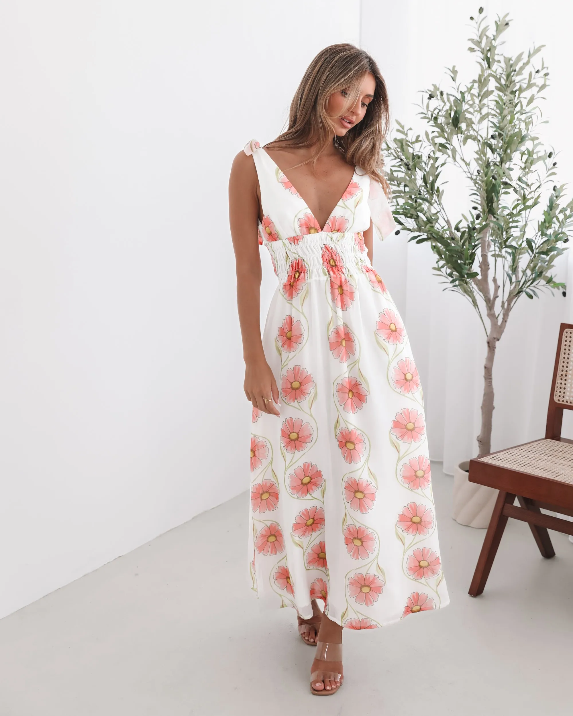 Vivia Dress - White Floral
