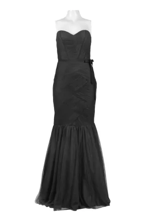 Women's Pleated Strapless Mermaid Dress In Slate