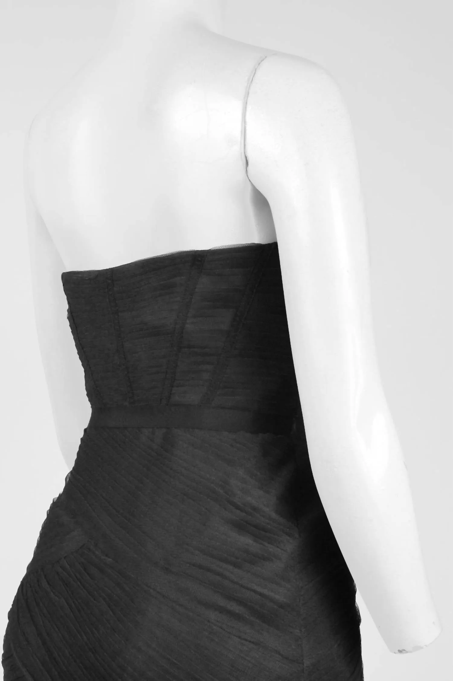 Women's Pleated Strapless Mermaid Dress In Slate