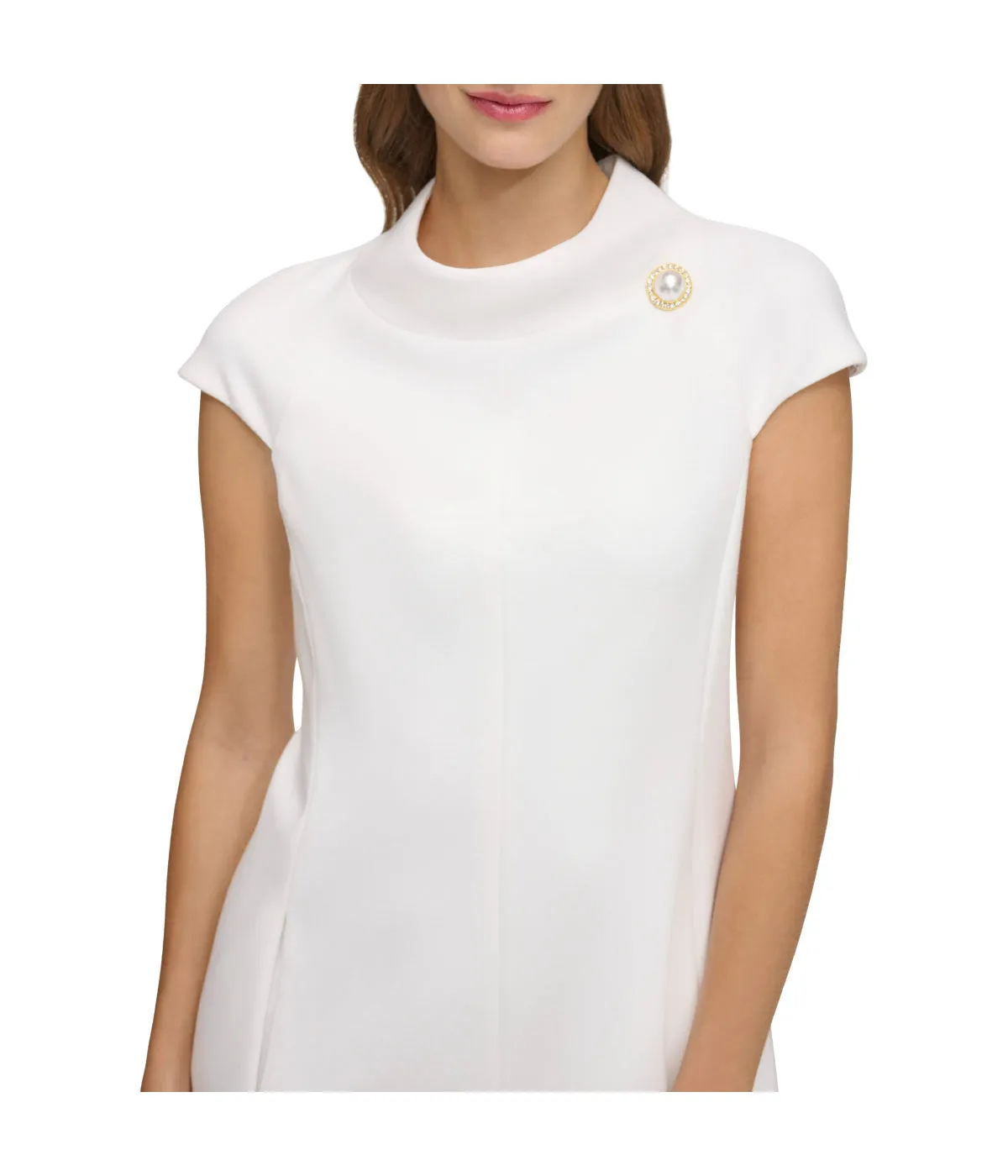 Worth Every Penny Cap Sleeve Roll Neck Shift Ivory  Today Only!