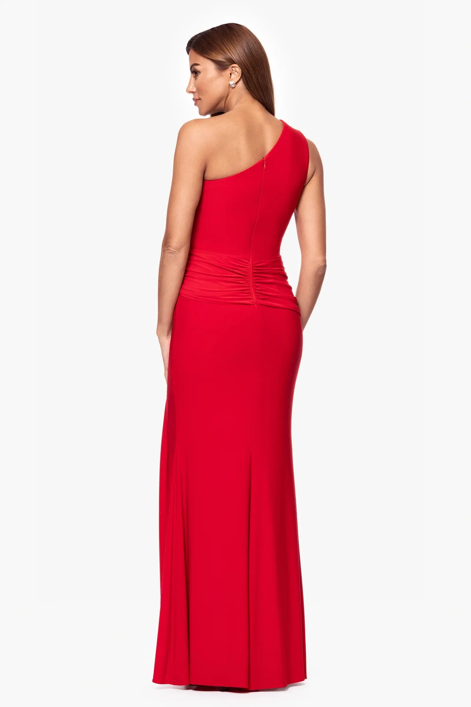 Xscape Evenings "Nara" One Shoulder Rouched Dress 6725X