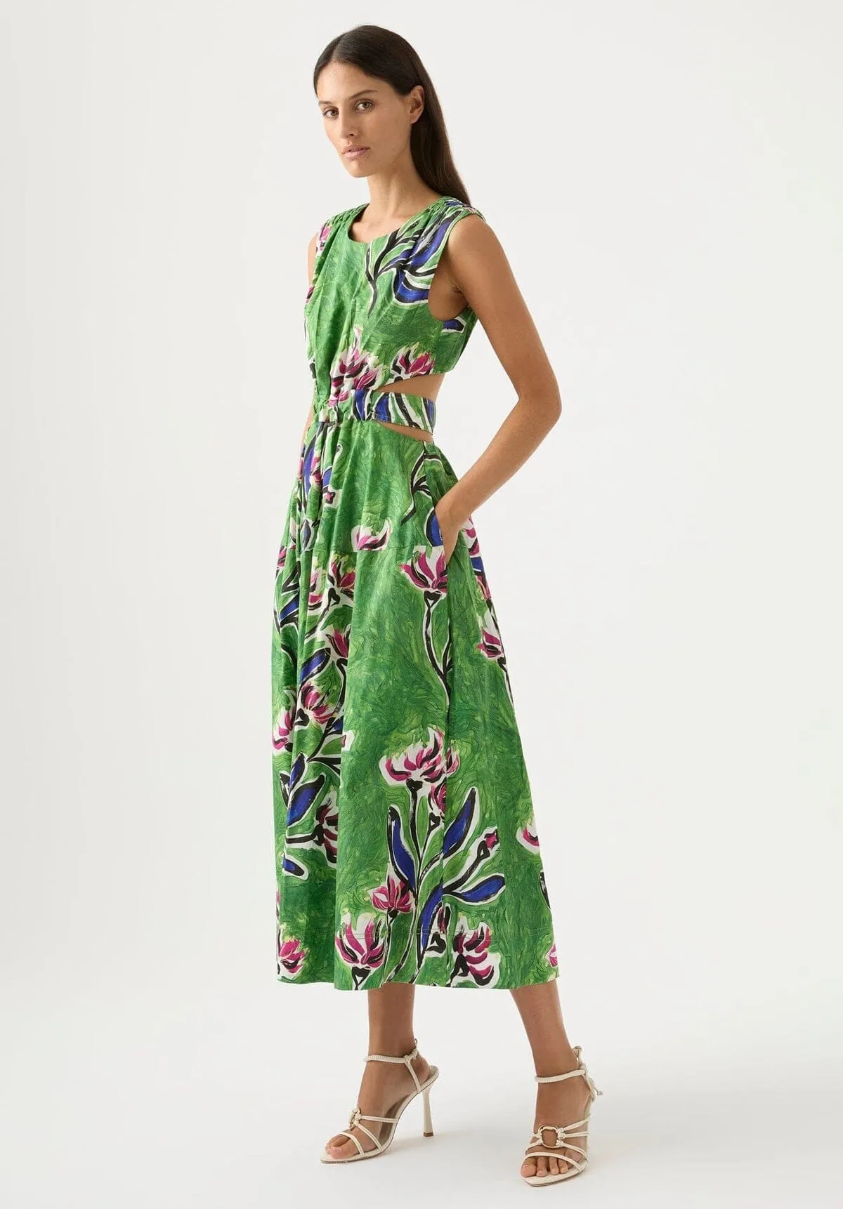 Zorina Tie Midi Dress